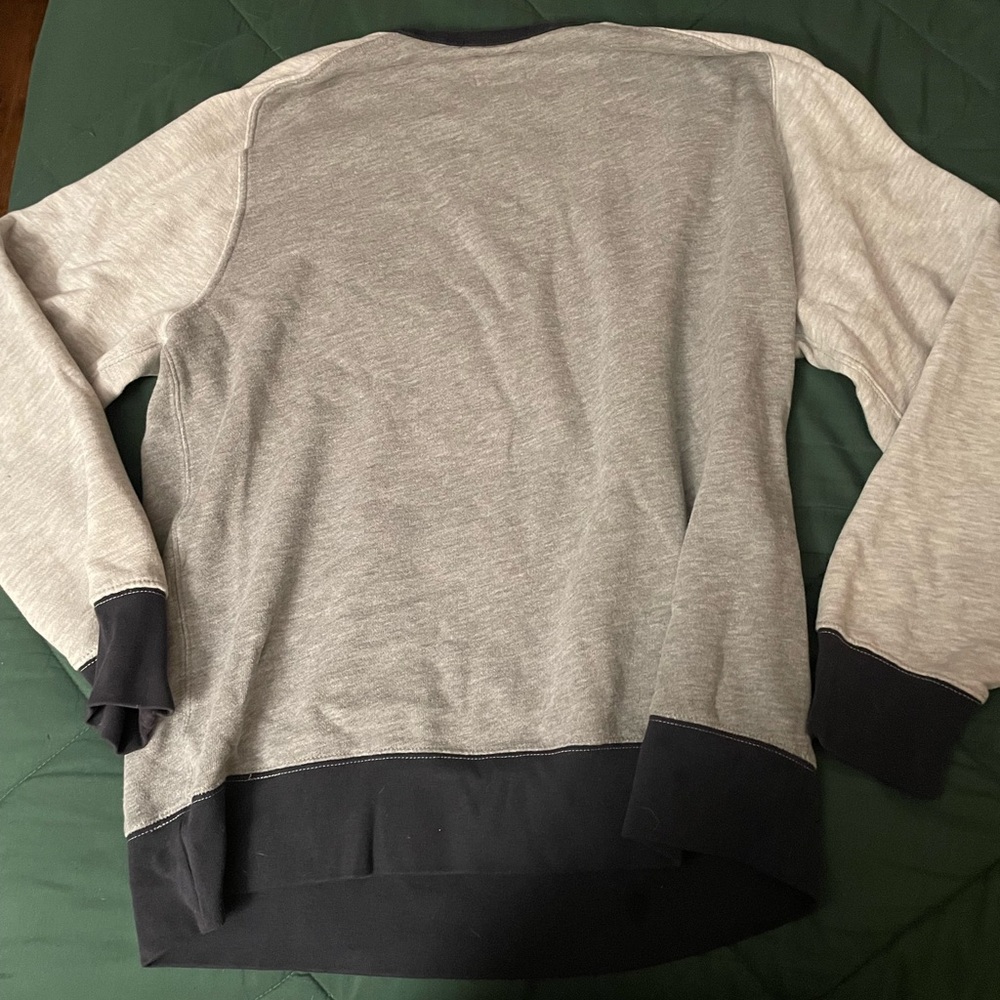 J. Crew Two-Tone Gray and Black Crewneck Sweatshirt - Picture 3 of 3